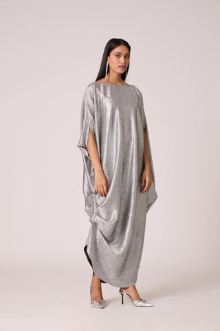 Ophelia Dress - Textured Metallic Silver