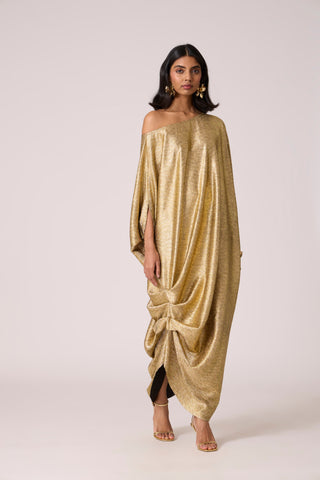 Ophelia Dress - Textured Metallic Gold