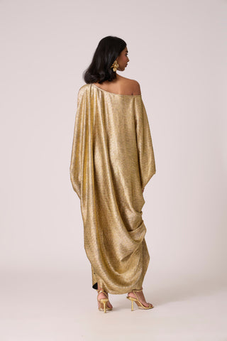 Ophelia Dress - Textured Metallic Gold