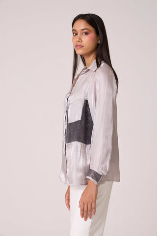 Ellis Organza Shirt - Mercury Grey