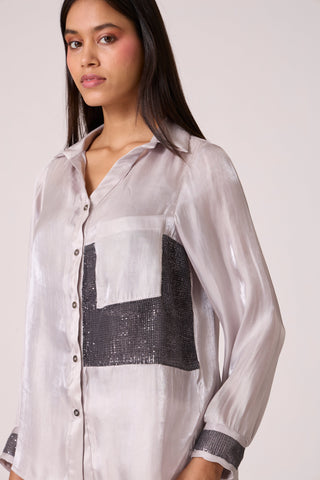 Ellis Organza Shirt - Mercury Grey