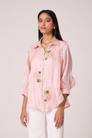 Camilla Applique Shirt - Crystal Rose