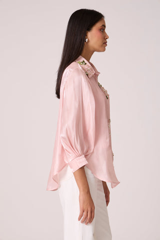 Camilla Applique Shirt - Crystal Rose