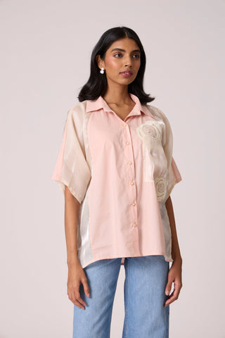 Mischa Applique Shirt - Seashell and Ivory