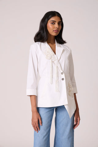 Atrina Applique Jacket - White