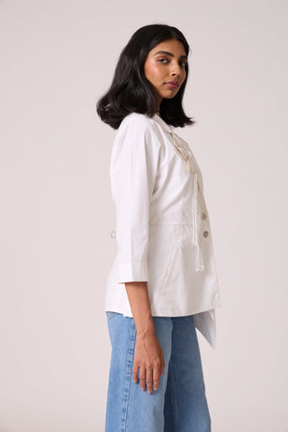 Atrina Applique Jacket - White