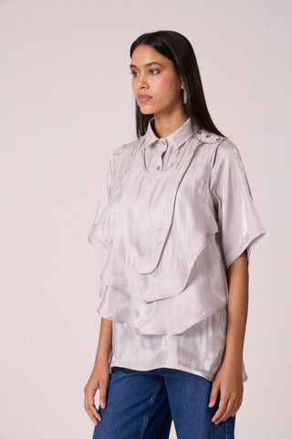 Anais Organza Shirt - Mercury Grey