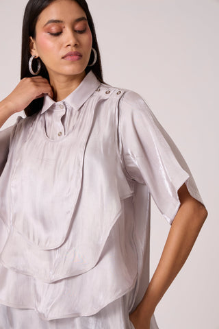 Anais Organza Shirt - Mercury Grey