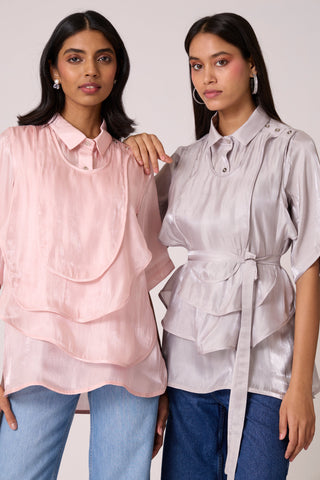 Anais Organza Shirt - Mercury Grey