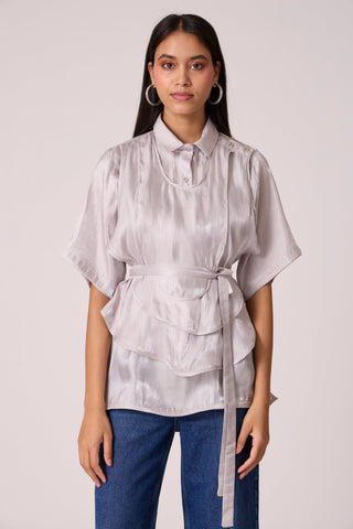 Anais Organza Shirt - Mercury Grey