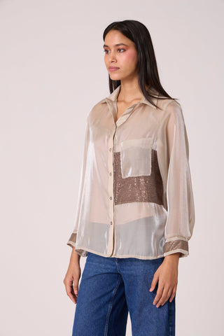 Ellis Organza Shirt - Oyster