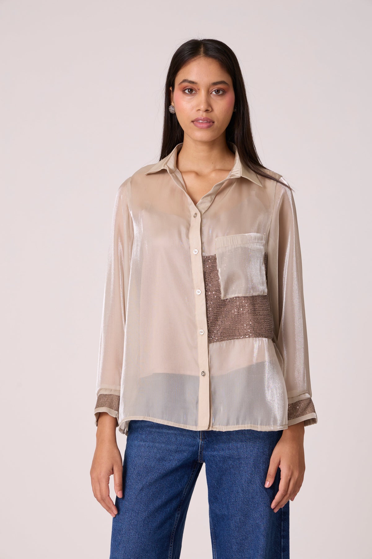 Ellis Organza Shirt - Oyster