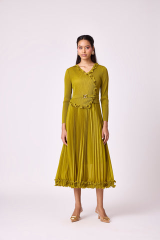 Lily Ruffle Dress - Peridot Green