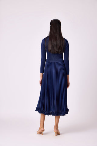 Lily Ruffle Dress - Navy