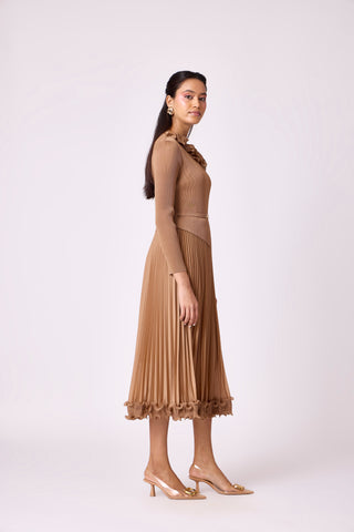 Elanor Ruffle Dress - Mocha
