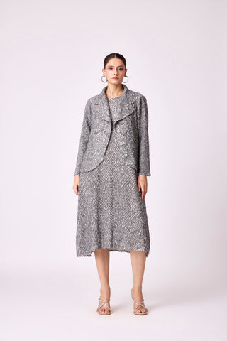 Carina Overlay Dress - Grey