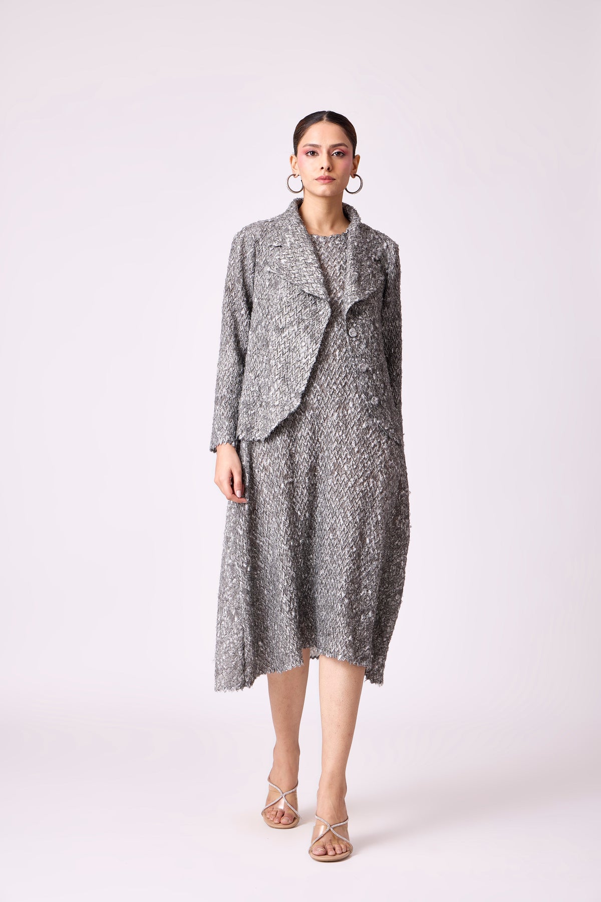 Carina Overlay Dress - Grey