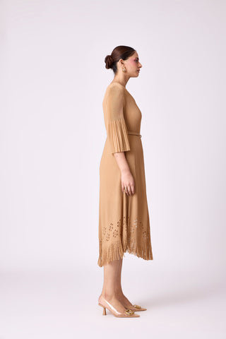 Mila Cutwork Dress - Mocha