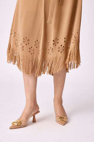 Mila Cutwork Dress - Mocha