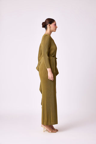 Serena Ruffle Dress - Olive