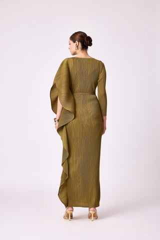 Serena Ruffle Dress - Olive
