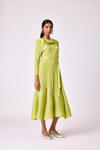 Rose Dress - Lime Green