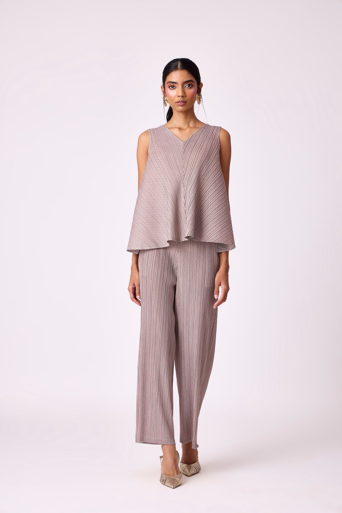 Nia Denim Print Set - Brown