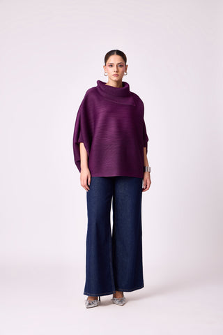 Sloane Batwing Top - Wine Purple