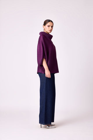 Sloane Batwing Top - Wine Purple