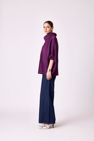 Sloane Batwing Top - Wine Purple