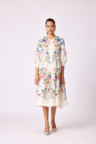 Meadow Peplum Dress - Off White