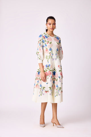 Meadow Peplum Dress - Off White