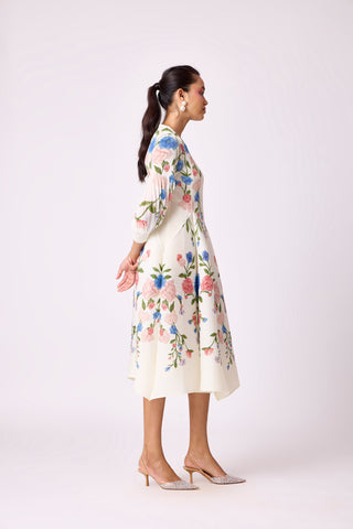 Meadow Peplum Dress - Off White