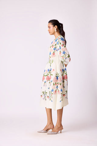 Meadow Peplum Dress - Off White