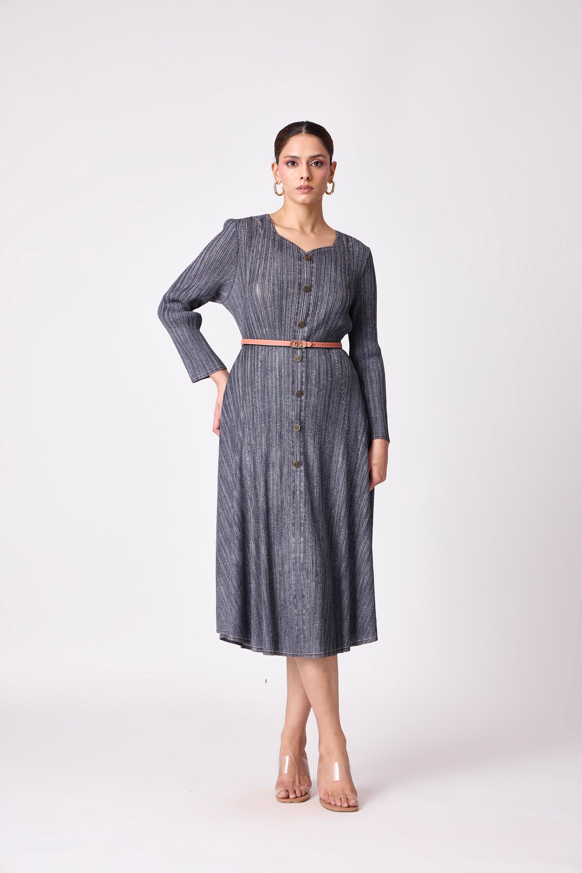 Arizona Denim Wash Dress - Dark Grey