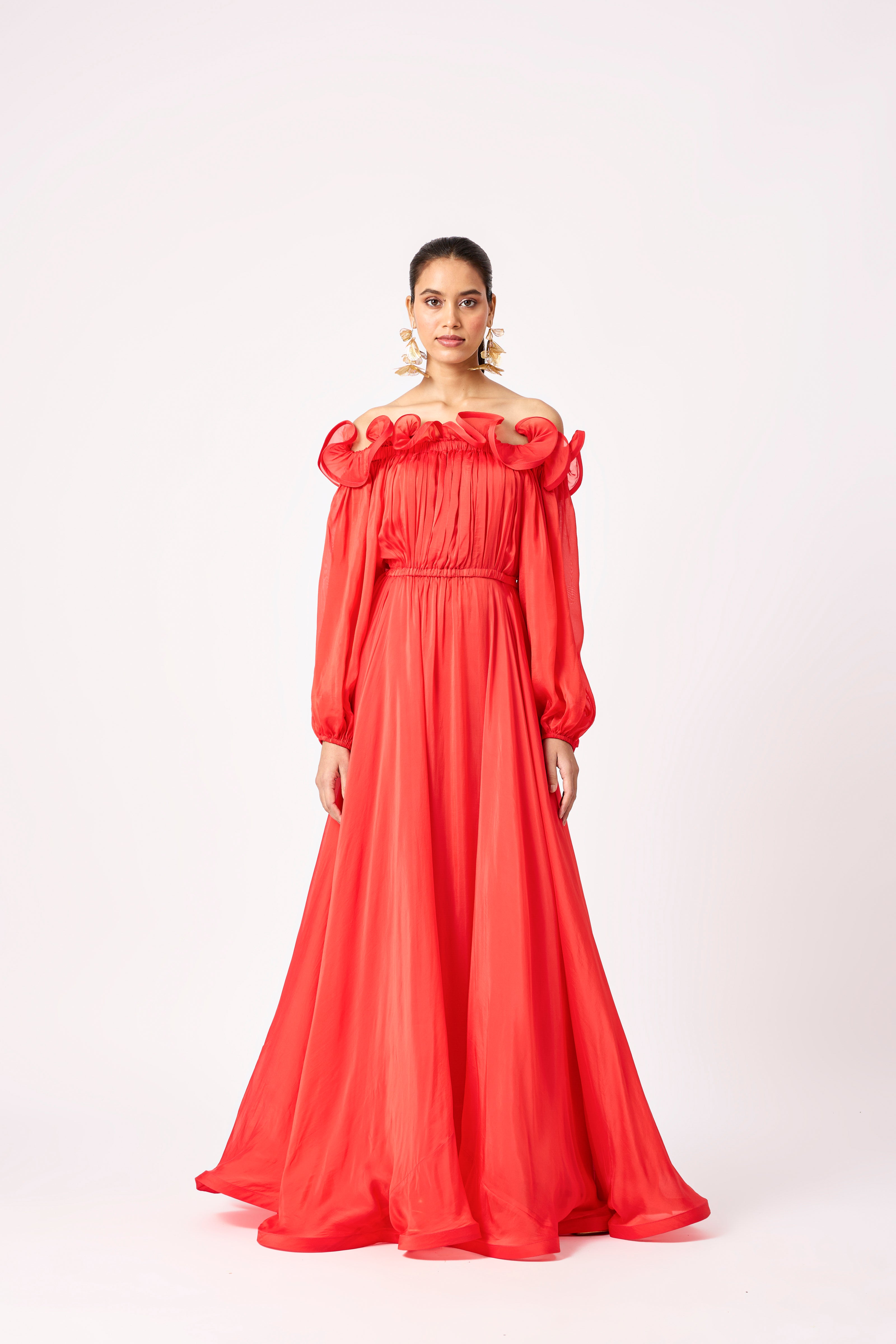 Madeline Organza Maxi - Scarlet Red