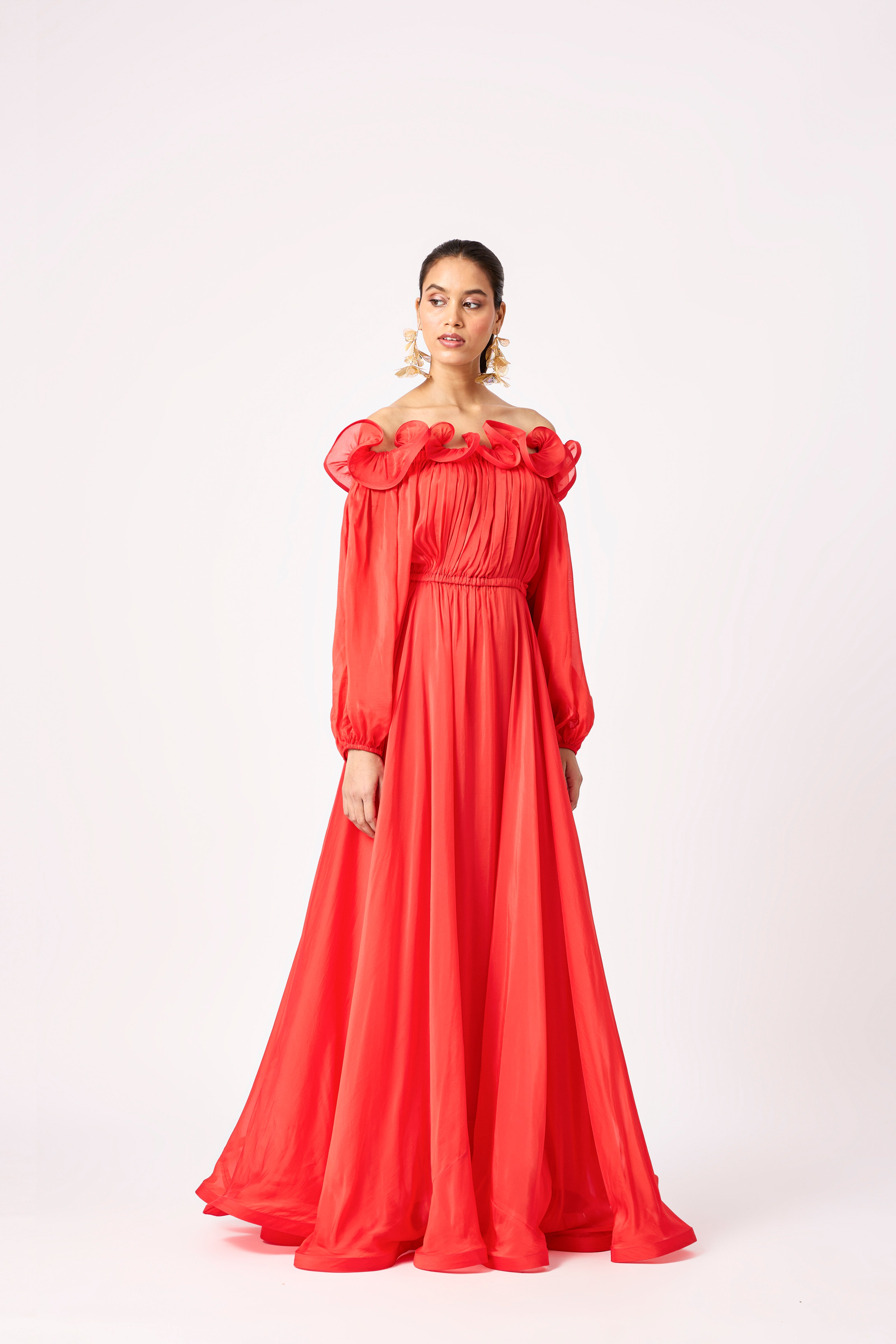 Madeline Organza Maxi - Scarlet Red