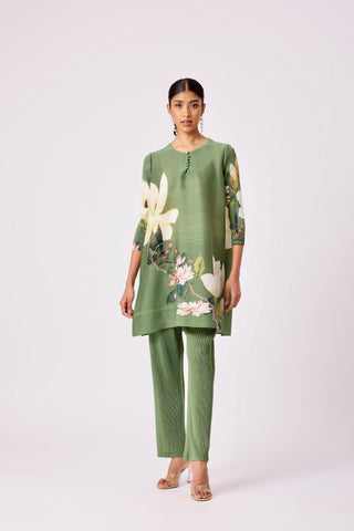 Amina Floral Set - Olive Green