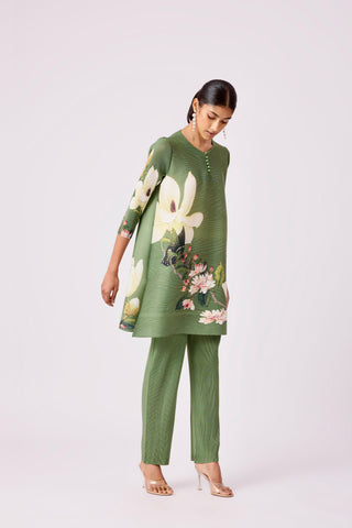 Amina Floral Set - Olive Green