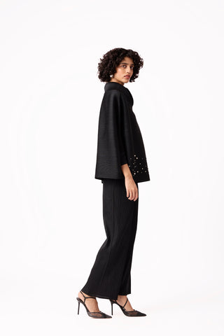 Sloane Pearled Batwing Set - Black