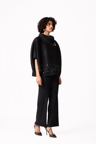 Sloane Pearled Batwing Set - Black