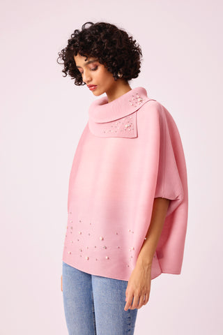 Sloane Pearled Batwing Top - Light Pink