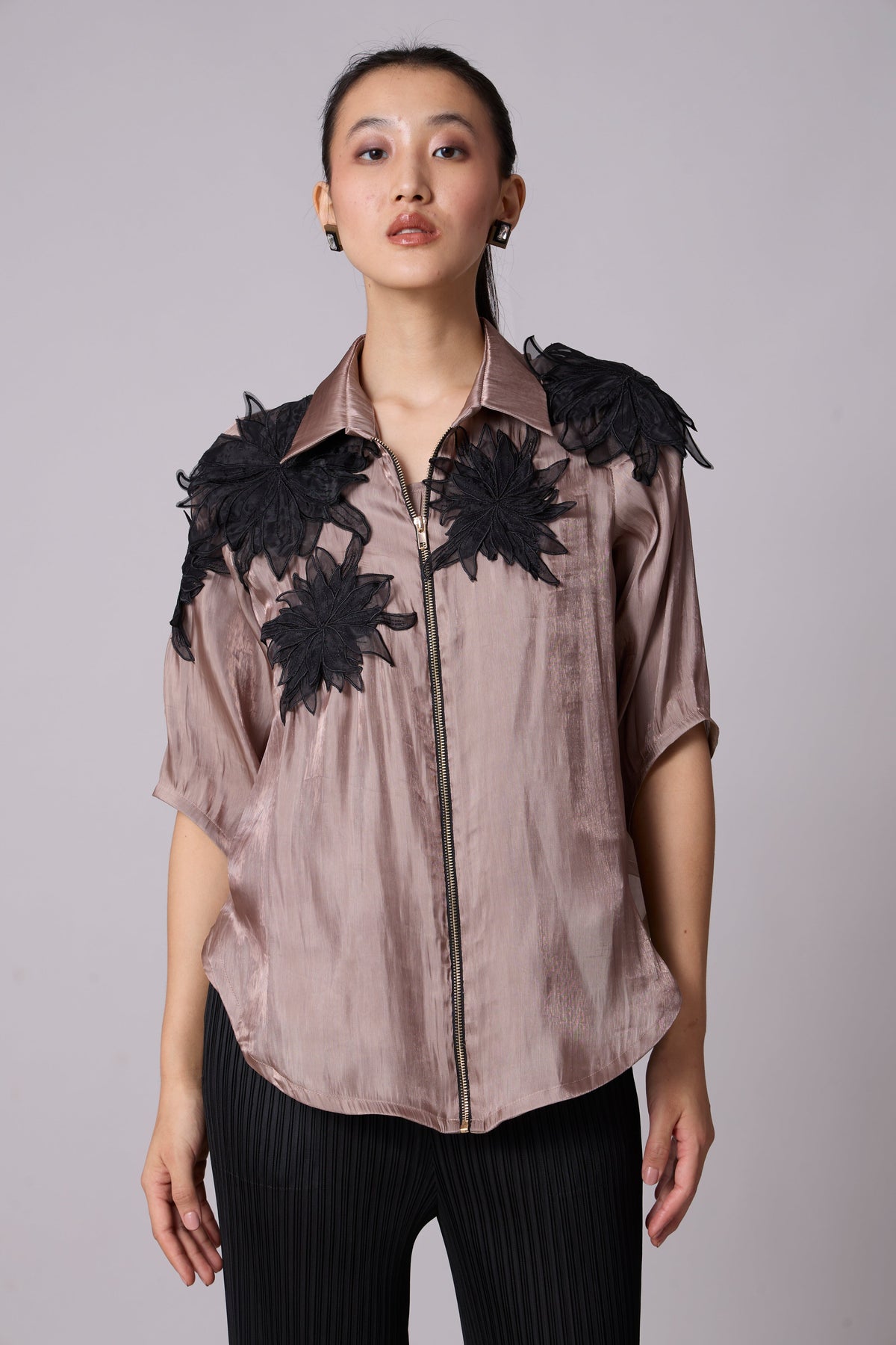 Agnes Organza Shirt - Brown