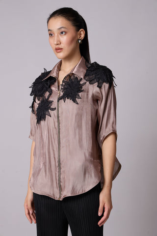 Agnes Organza Shirt - Brown