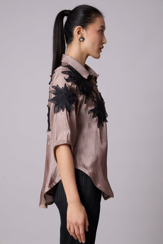 Agnes Organza Shirt - Brown