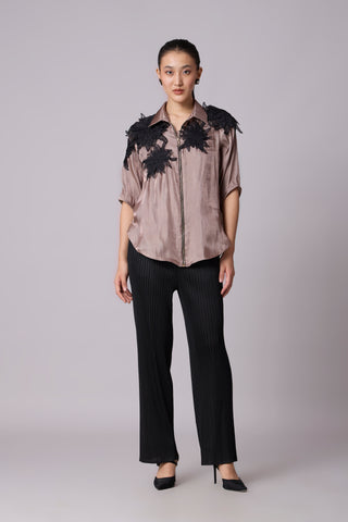 Agnes Organza Shirt - Brown