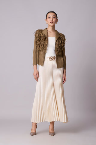 Gisa Fringed Jacket - Taupe