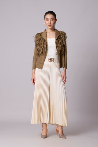 Gisa Fringed Jacket - Taupe