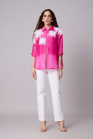 Agnes Organza Shirt - Azalea pink