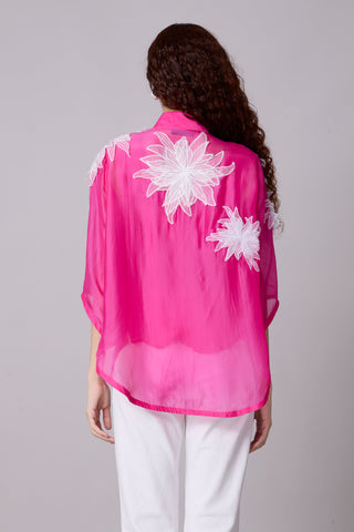 Agnes Organza Shirt - Azalea pink